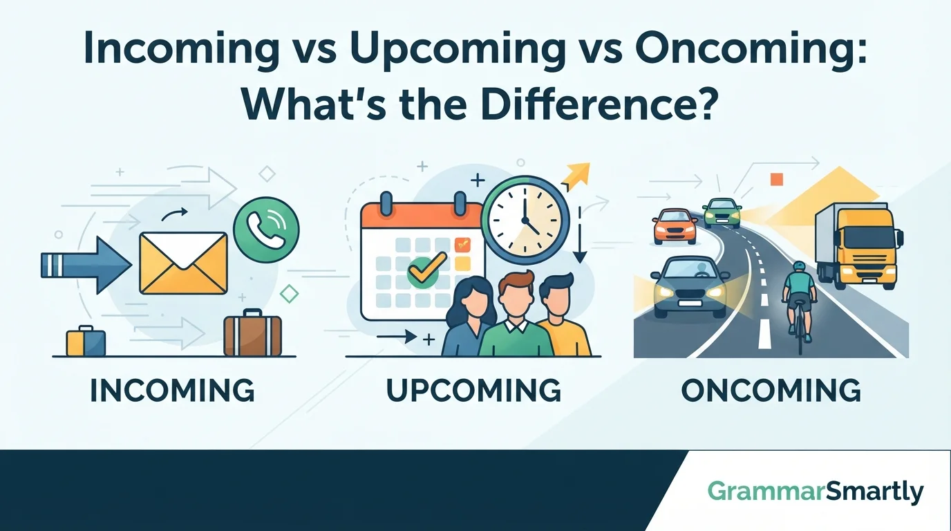 Incoming vs Upcoming vs Oncoming: What’s the Difference?