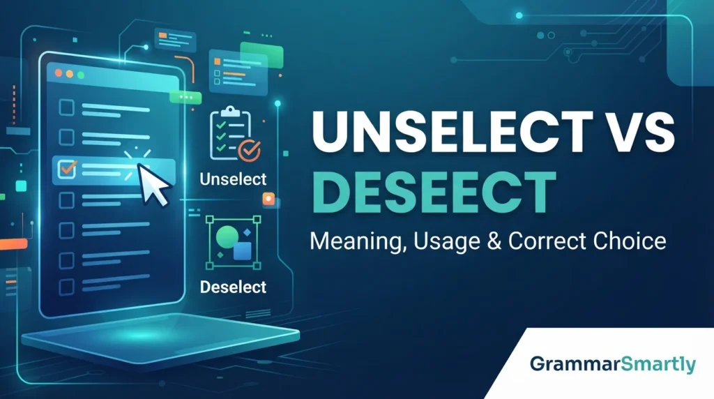 Unselect vs Deselect: Meaning, Usage & Correct Choice