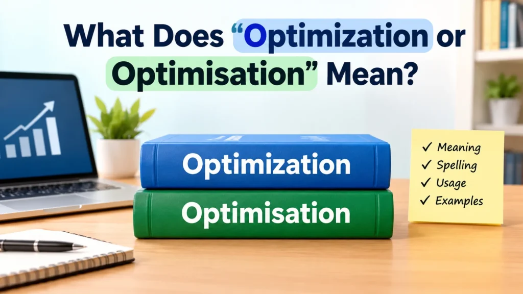 What Does Optimization or Optimisation Mean