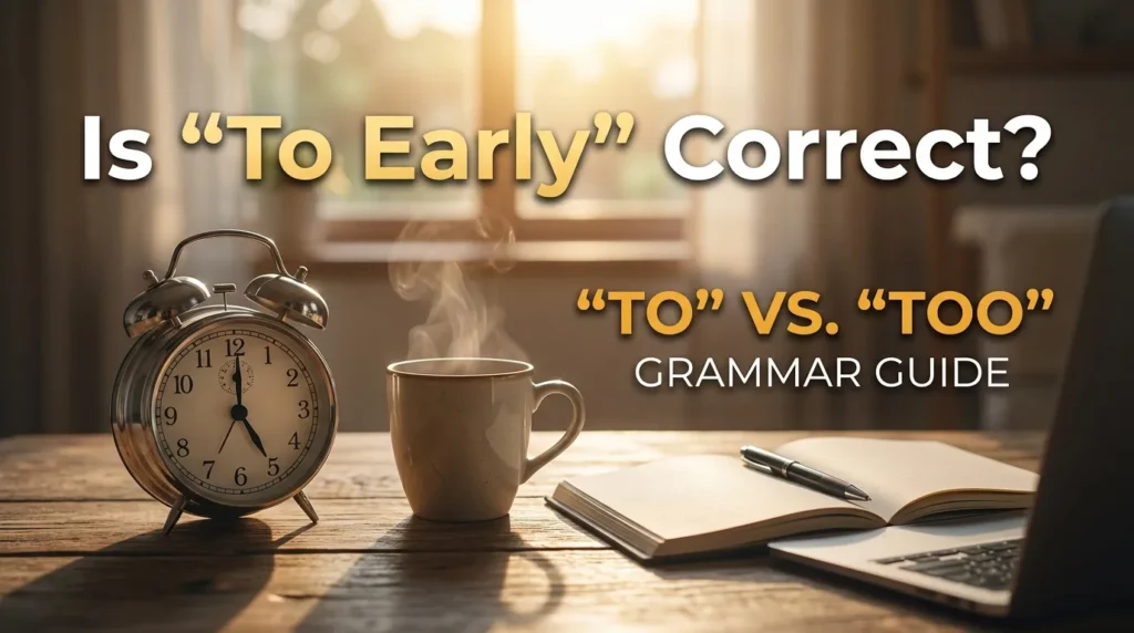 Is To Early Correct