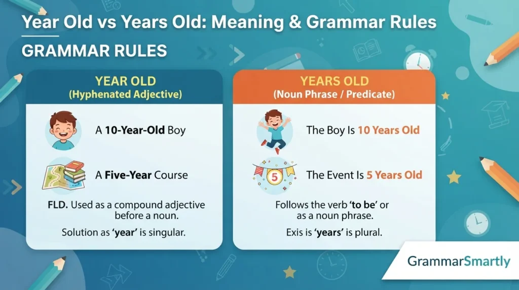 Year Old vs Years Old: Meaning & Grammar Rules
